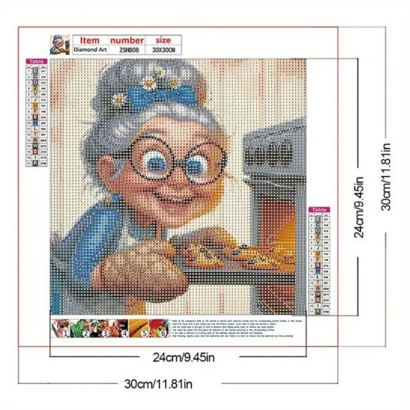 Grandma Making Cookies Diamond Painting Kit # 519 - Picture 3 of 3